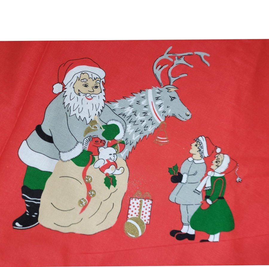 STOOOOOR, rund JULDUK duk TABLE CLOTH tomte REN barn