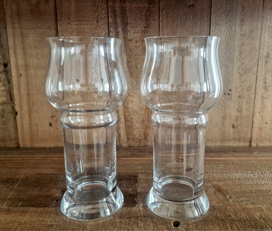 2 Ölglas Glas Goblet Orrefors Olle Alberius Retro vintage