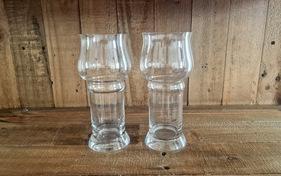 2 Ölglas Glas Goblet Orrefors Olle Alberius Retro vintage