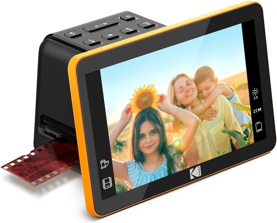 KODAK SLIDE N SCAN Digital Film Scanner – 22MP, 7" LCD, USB, SD-Kort