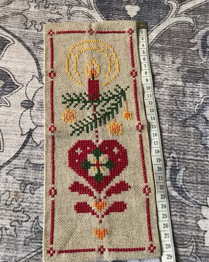 Ostband Broderi handarbete julosten linne väv broderi jul retro vintage bonad ?