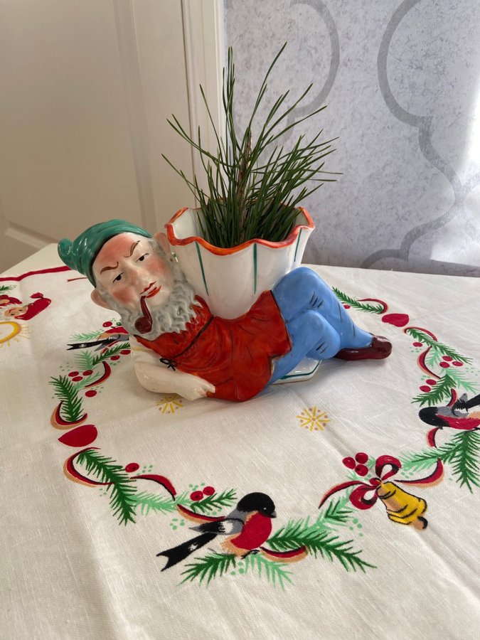 Antik Tysk Tomte kruka, jul , Jul tomte