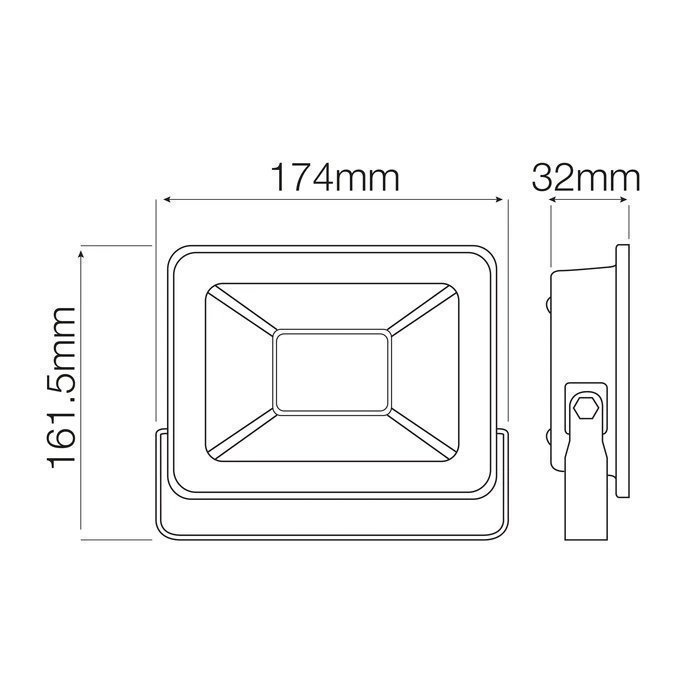 2ST 50W LED STRÅLKASTARE FLOODLIGHT Utebelysning Vägglampa 50W LED