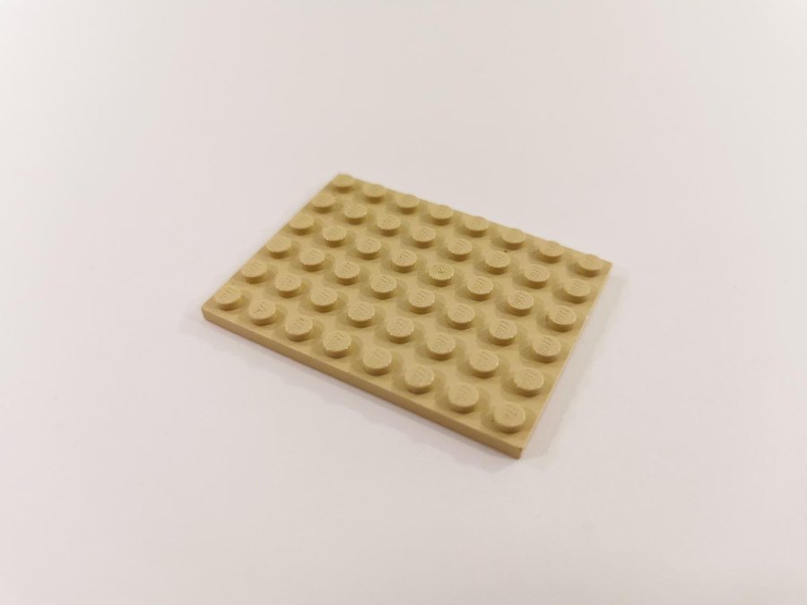 Lego - platta - plate - 6x8 - part 3036 - tan (ljus biege)