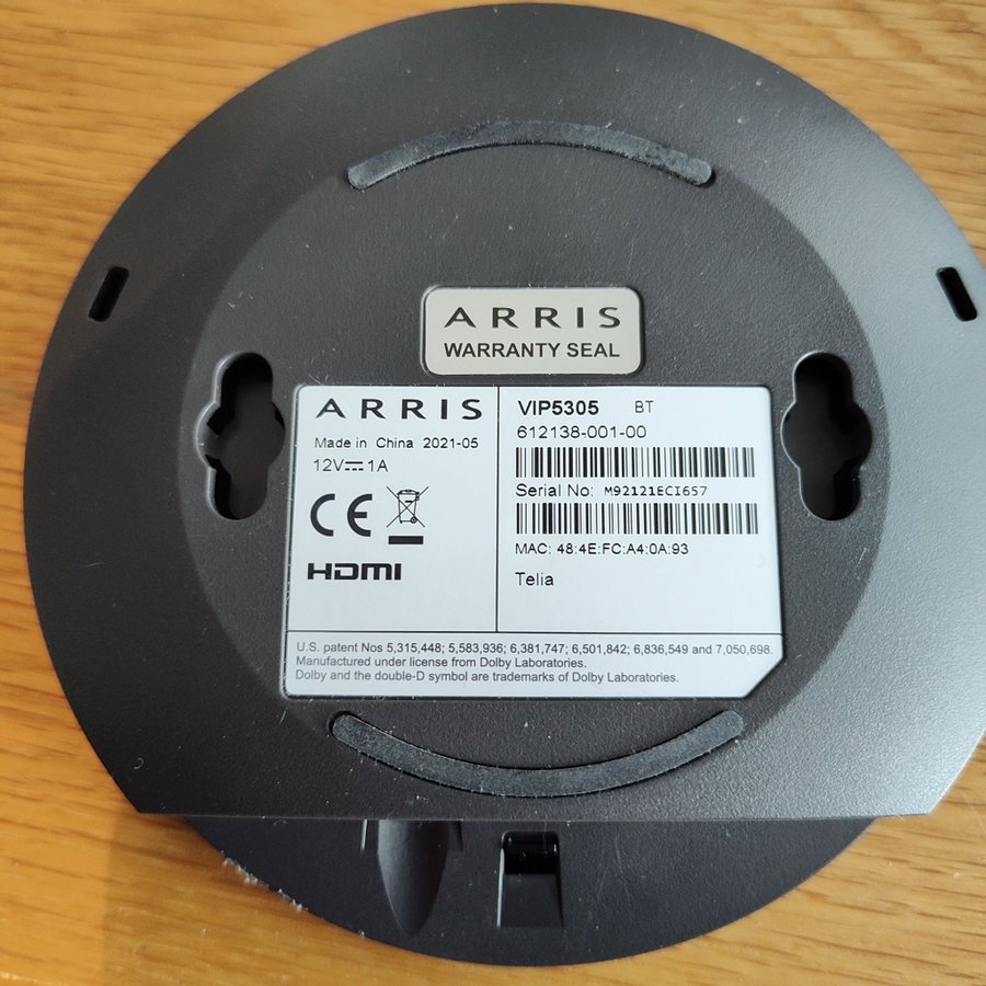 Arris Telia tvbox VIP5305