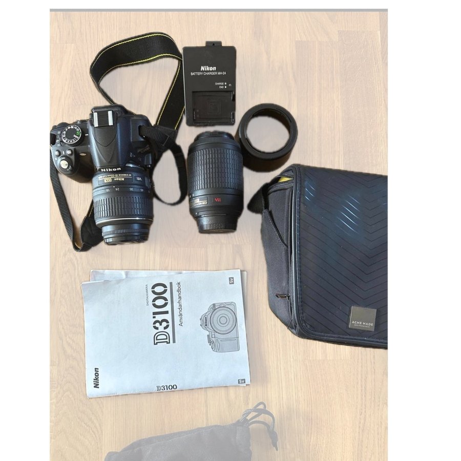 Nikon D3100 with 18-55mm and 55-200mm lenses