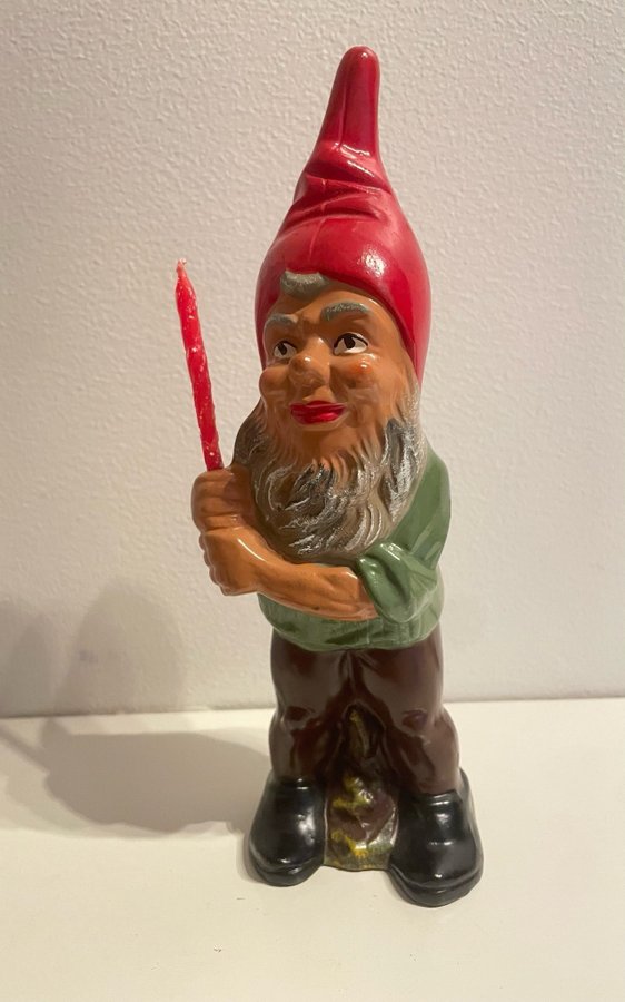 OVANLIG tomte ljusstake W Germany 50-tal retro vintage julpynt