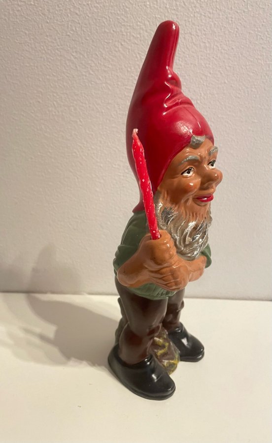 OVANLIG tomte ljusstake W Germany 50-tal retro vintage julpynt