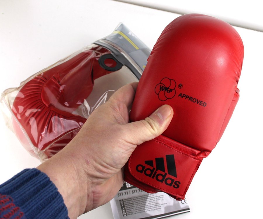 NYA! WKF Karatehandskar m tumme Adidas RÖD storl XL Karate Mitts ***SommarREA***