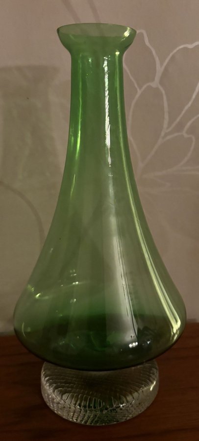 Grön vas i glas Svensk RETRO