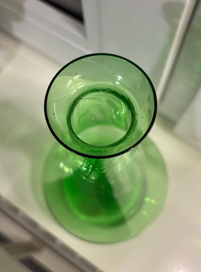 Grön vas i glas Svensk RETRO