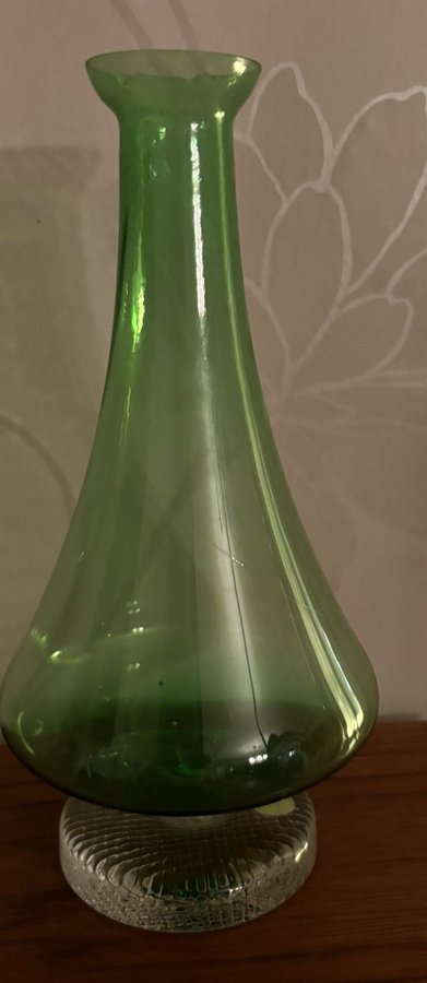 Grön vas i glas Svensk RETRO