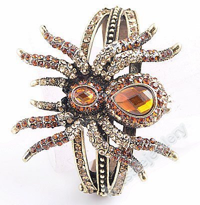 Armband SPINDEL guld bangle Halloween tarantella döskalle LYX STRASS rhinestone