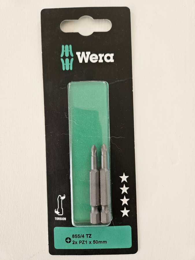 Wera PZ1 x 50 mm bits 2-pack