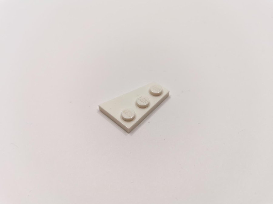 Lego - wedge - vinge - plate - vänster - 3x2 - part 43723 - vit