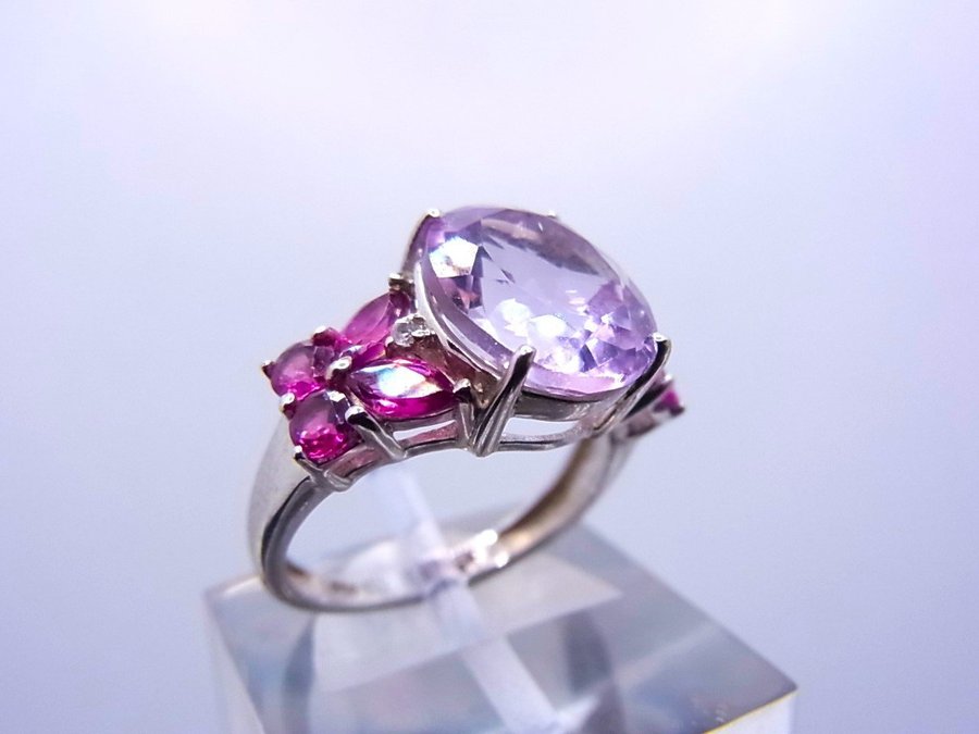 DESIGNER AMETHYST RHODOLITES RING HARRY IVENS 5,5 karat