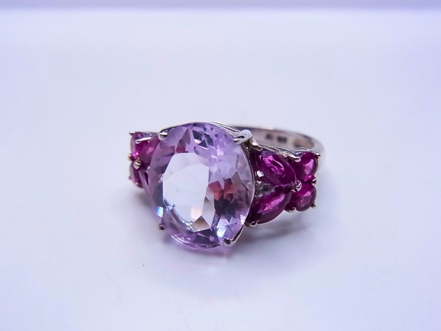 DESIGNER AMETHYST RHODOLITES RING HARRY IVENS 5,5 karat