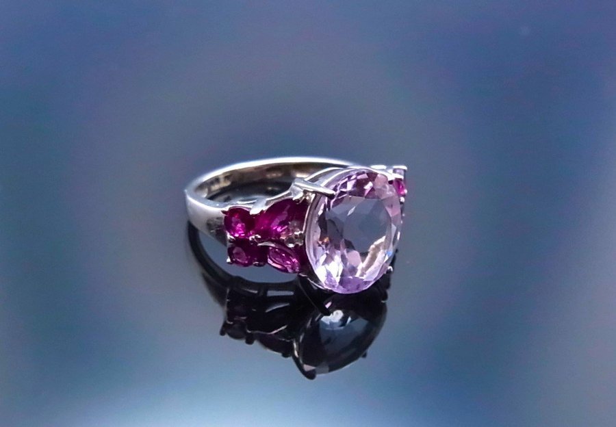 DESIGNER AMETHYST RHODOLITES RING HARRY IVENS 5,5 karat