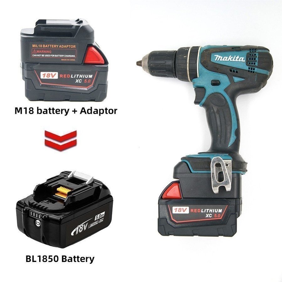 Batteriadapter. Milwaukee batteri till Makita