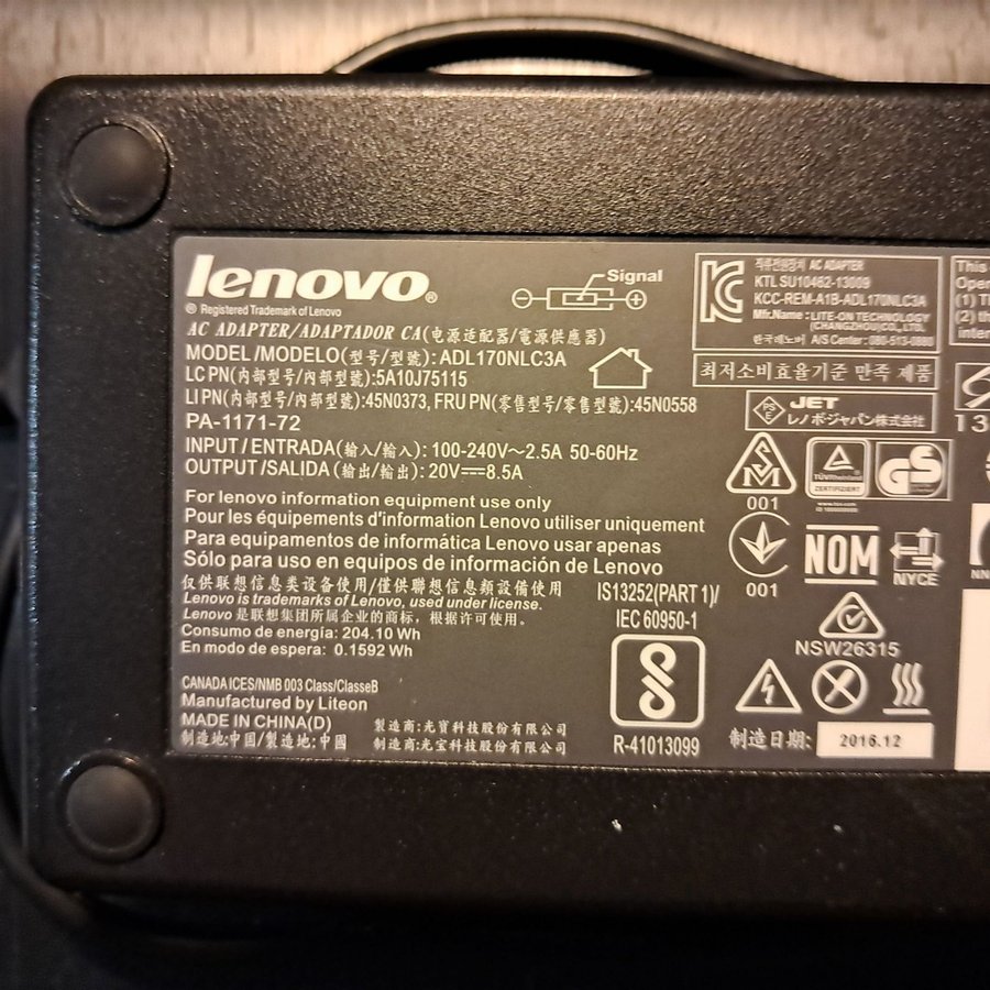 Lenovo Laptop Adapter 170W 20V 8.5A