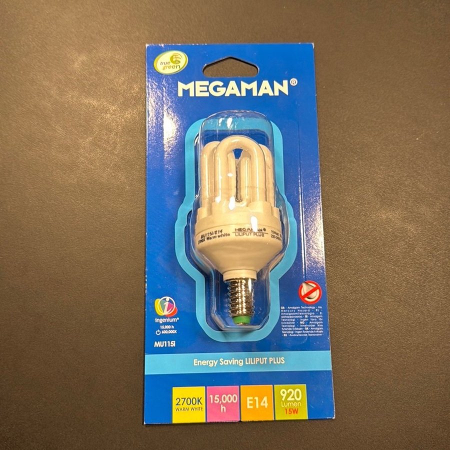 MEGAMAN® Energy Saving LILIPUT PLUS 15W 920 Lumen E14