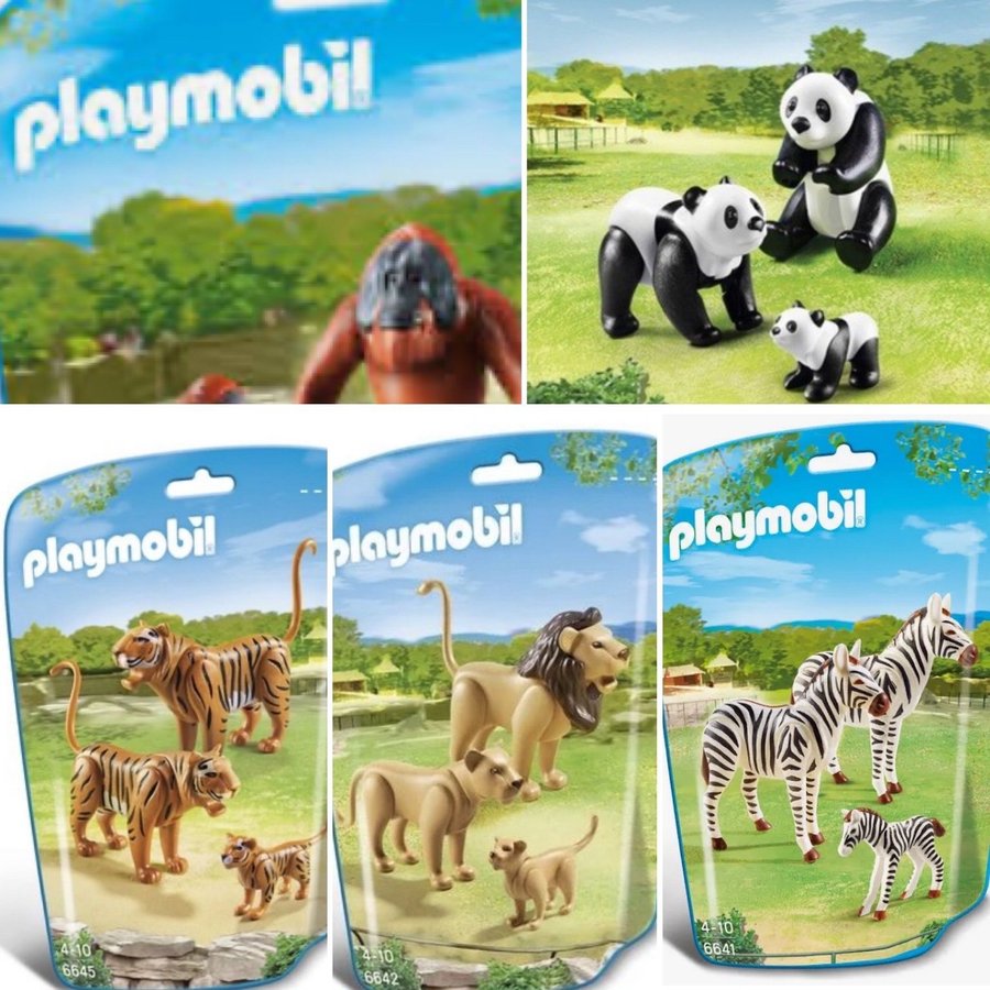 Playmobil Djur - Lejon, Tiger, Giraff, Zebra, Panda m.m.