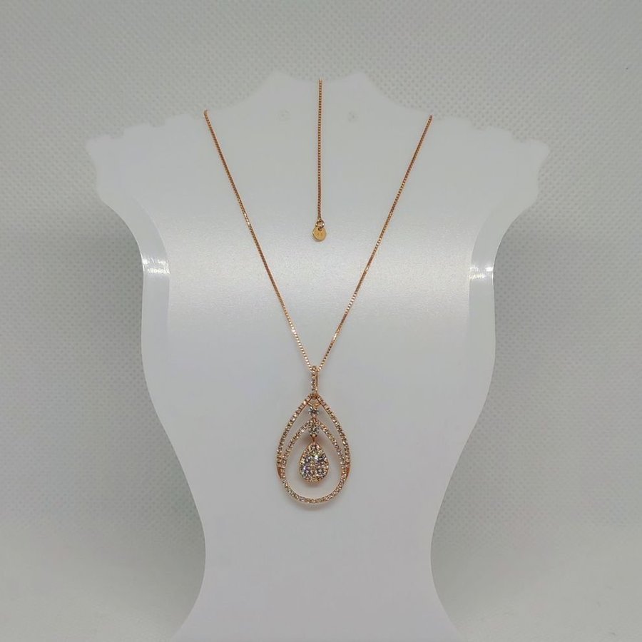 0600ct Pinkgold Teardrop Necklace