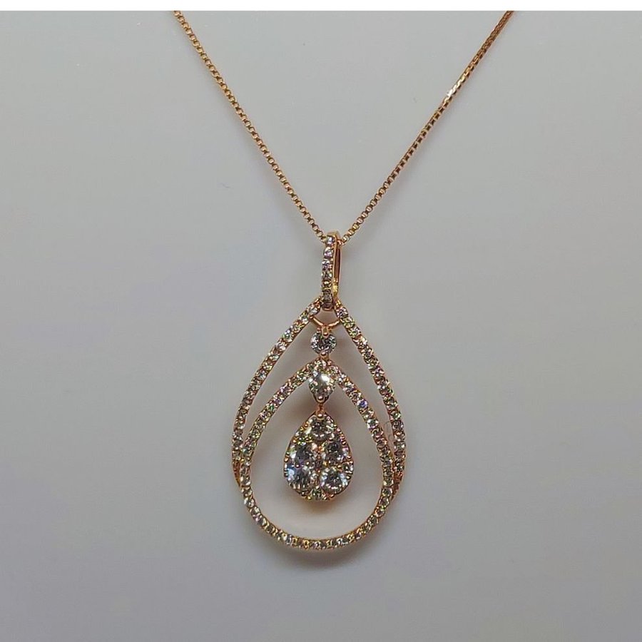 0600ct Pinkgold Teardrop Necklace