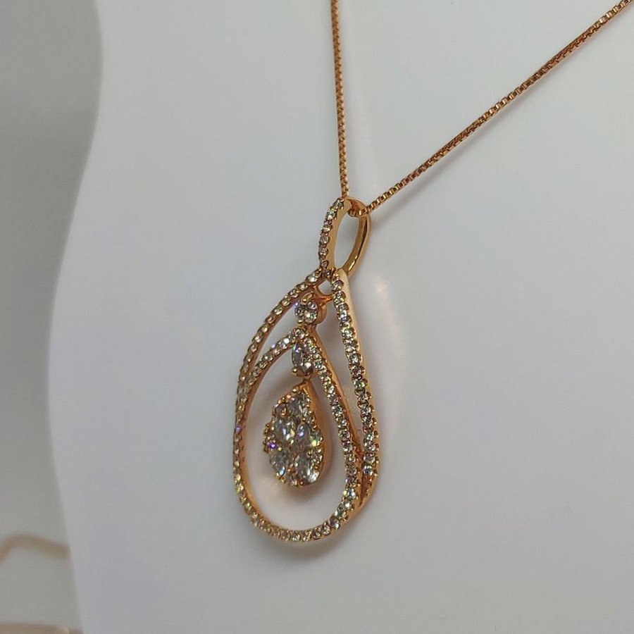 0600ct Pinkgold Teardrop Necklace