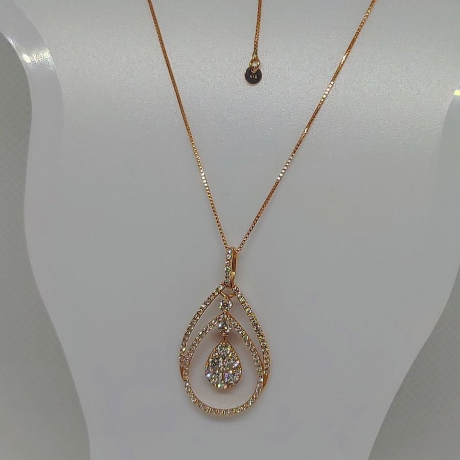 0600ct Pinkgold Teardrop Necklace