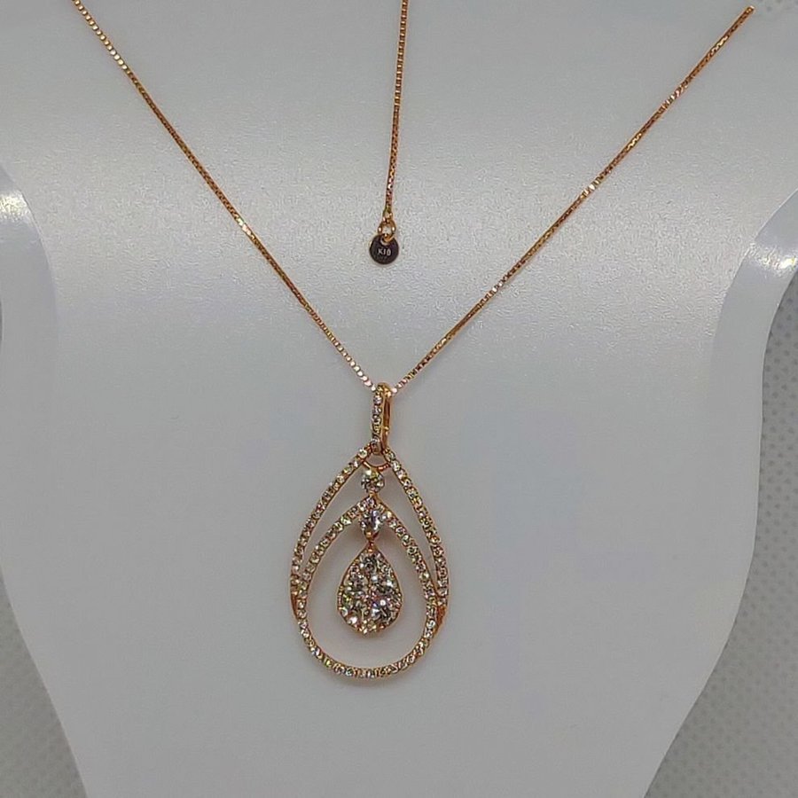 0600ct Pinkgold Teardrop Necklace