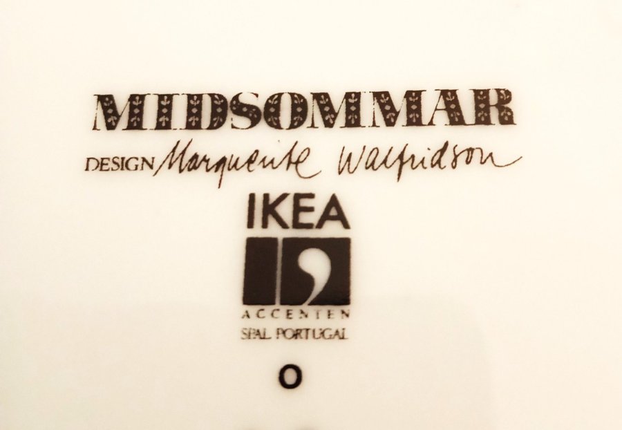 Två stora mattallrikar ”Midsommar” Marguerite Walfridson, IKEA