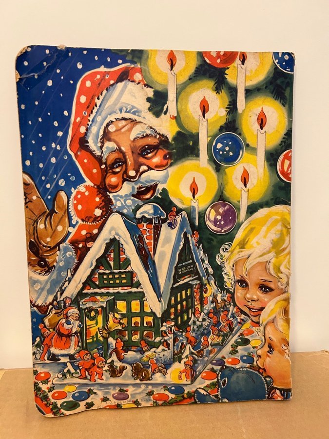 Äldre utfällbar adventskalender E O  Co nr 5982 Made in Sweden Retro vintage