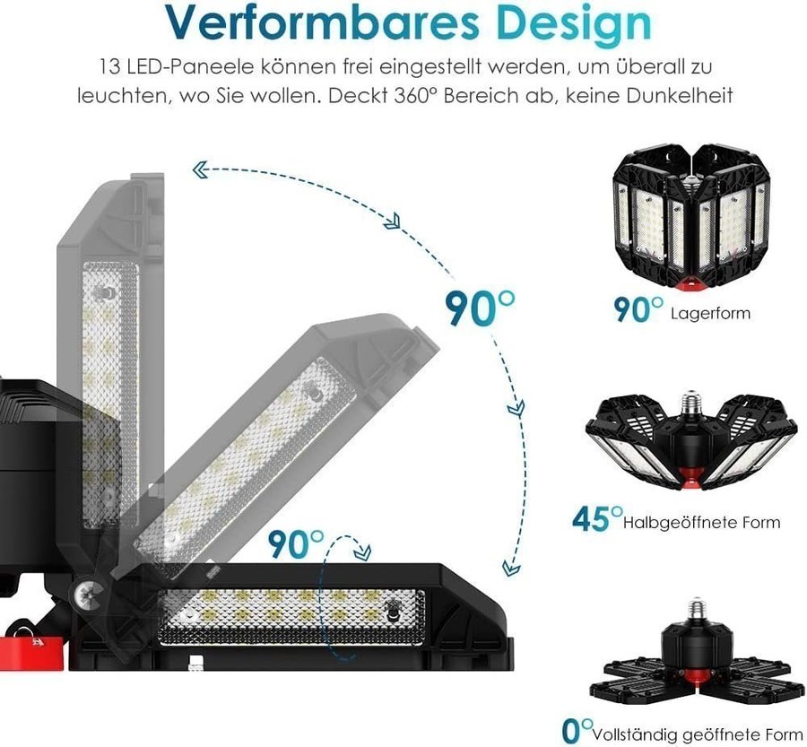 - NY - E26/E27 200 W LED verkstadslampa garagebelysning 1 st - 20 000lm