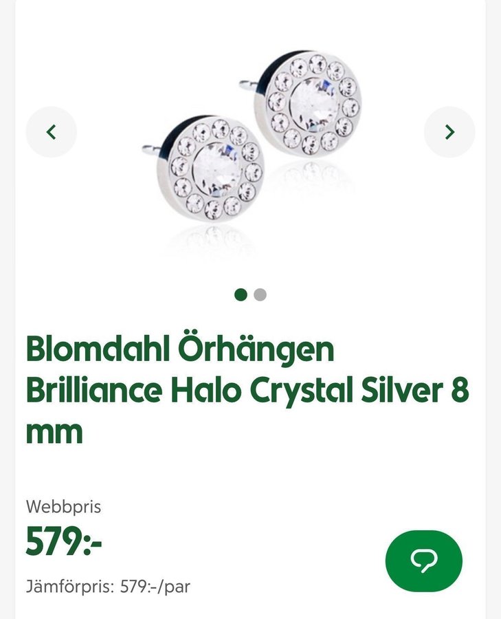 Blomdahl Örhängen Brilliance Halo Crystal Silver 8 mm