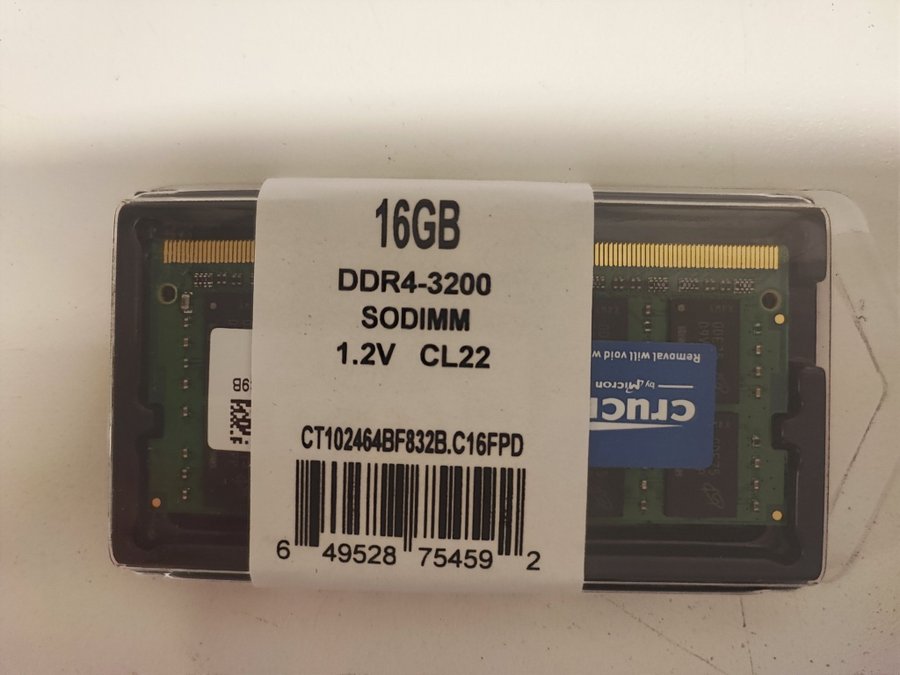 16GB DDR4-3200 SODIMM 1.2V CL22