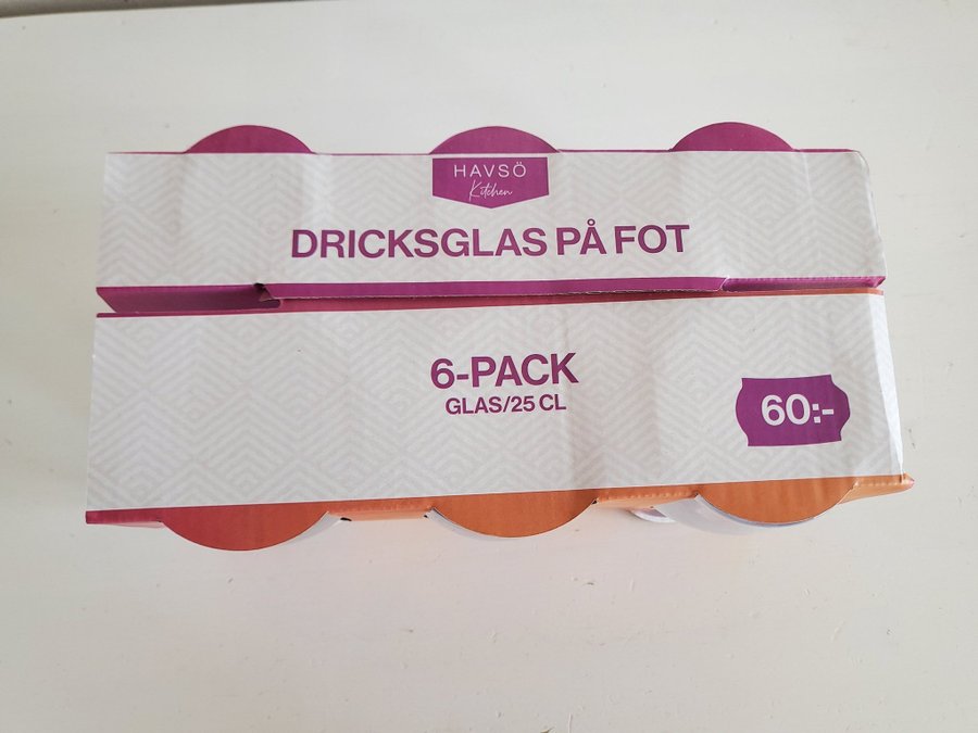 6-pack Dricksglas på fot Havsö Kökken