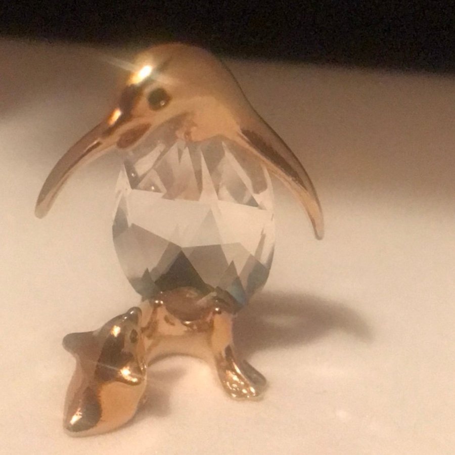 Kristall Pingvin Miniatyr Swarovski