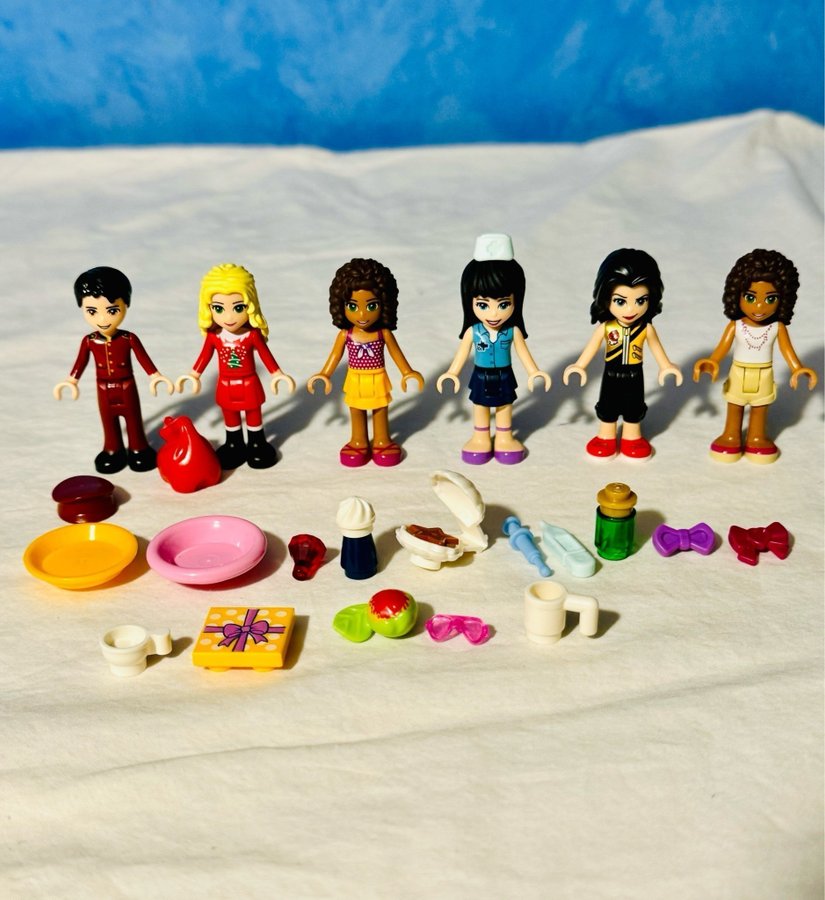 Lego Friends, Nate, Christina, Andrea, Emma, Vicky, Andrea, tillbehör