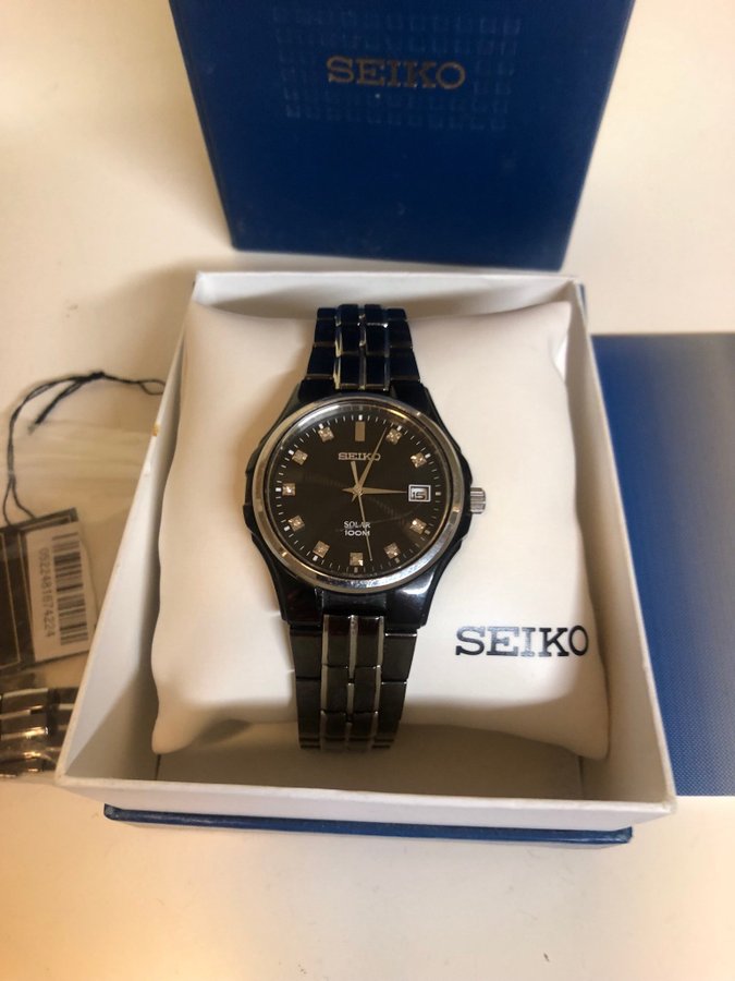 Seiko Solar 100 M SNE 153 gunmetall incl allt