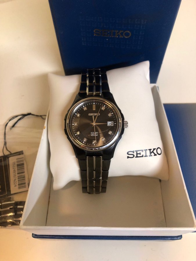 Seiko Solar 100 M SNE 153 gunmetall incl allt