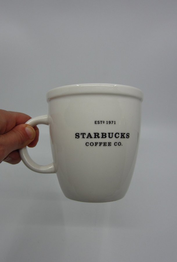 Starbucks Coffee Barista kaffekopp 2001 Samlarkopp Vit stor tung