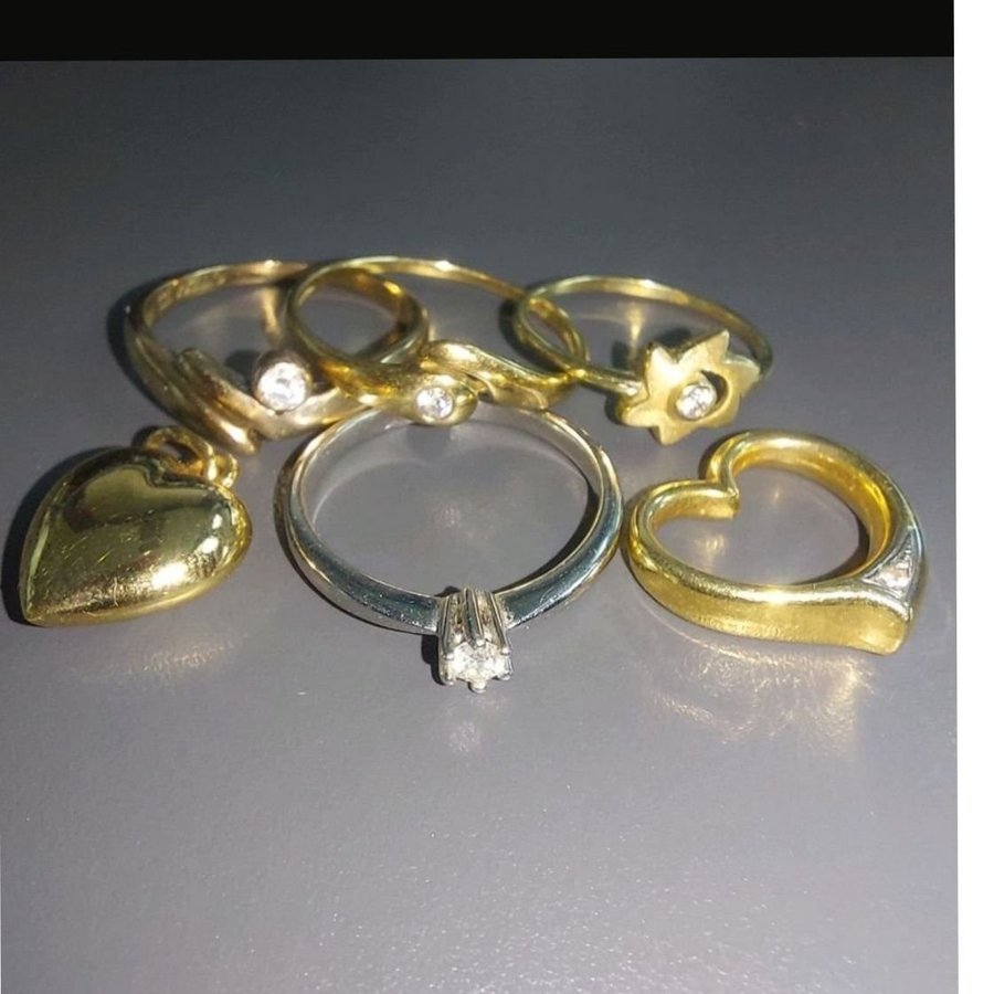 333er Gelbgold/Weißgold Ringe+Anhänger