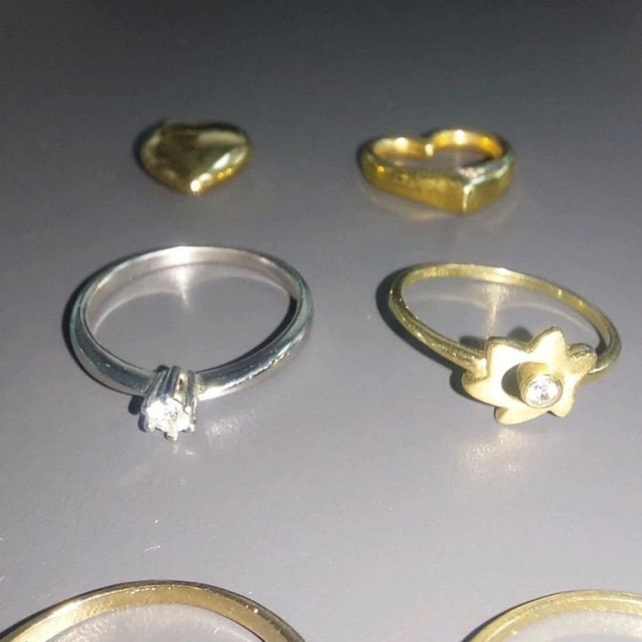 333er Gelbgold/Weißgold Ringe+Anhänger