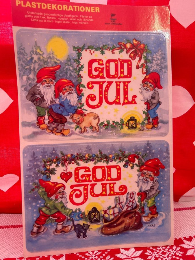 Juldekorationer - Plastfigurer med texten "God Jul"