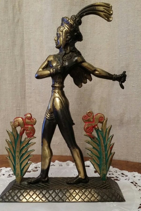 The Prince of the Lilies - signed sculpture skulptur / bokstöd i metall Grekland