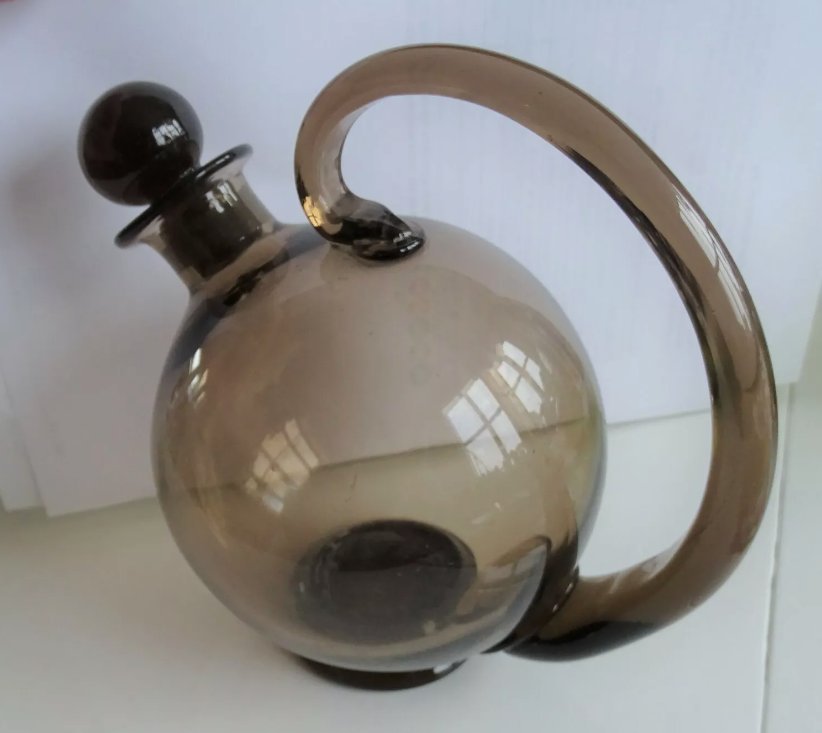 Danish design glass bubble bottle original Holmegaard Jacob E. Bang from 1930!