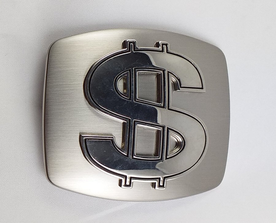 *NY Bältesspänne Beltbuckle USA Spänne Dollar tecken Bälteshållare Silver KÖP NU