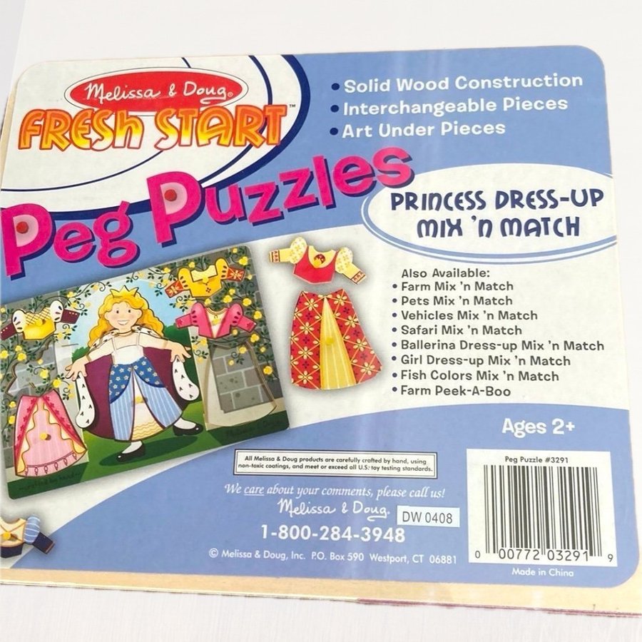 Melissa  Doug Peg Puzzle Princess Dress-Up Mix 'n Match