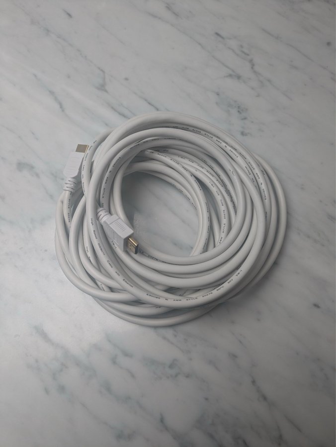 5m Högkvalitativ HDMI Kabel • Vit